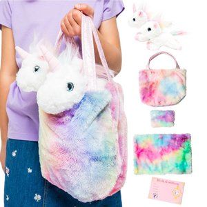 Mommy & Baby Unicorn Pet Plush Set - White